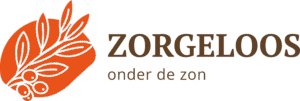 Logo van Zorgeloos onder de Zon met olijftak – symbool voor rust, hulp en regelgeving in Spanje